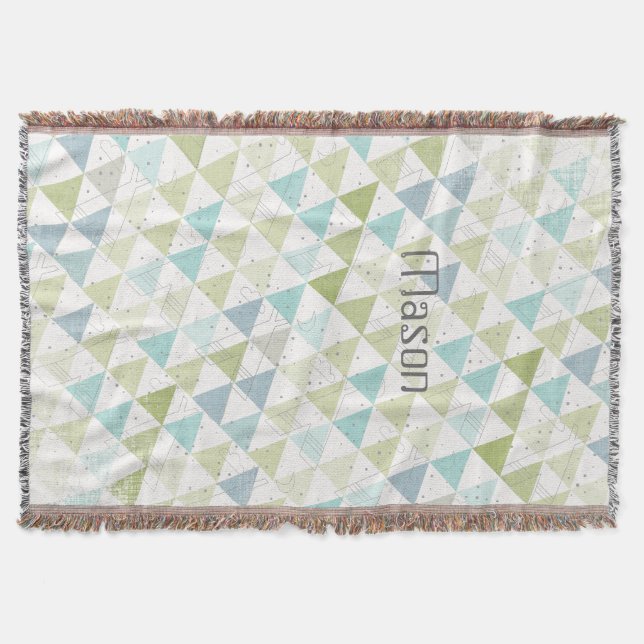 Cobertor Teepee Aqua Green e Cinzas Moon Clouds Lodge Boys (Frente)