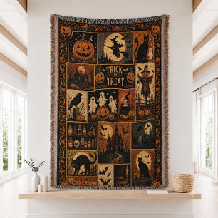 Cobertor Temporada Assustadora Decoração Vintage de Hallowe