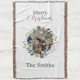 Cobertor Terra de Natal da Família Personalizada