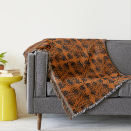 Cobertor Terracotta Black Ancient Grego Meander Patterno