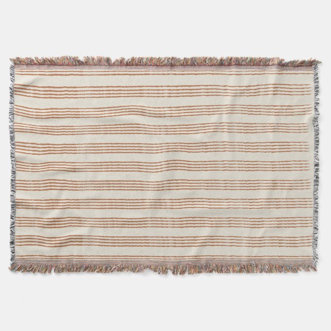 Cobertor Terracotta Cream Moderna Greve Minimalista Boho (Frente)