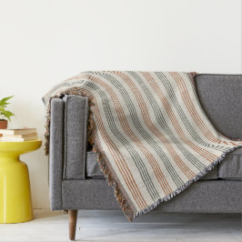 Cobertor Terracotta Sage Modern Minimalist Stripe Boho