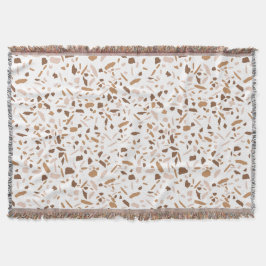 Cobertor Terrazzo Marrom Bege e Branco
