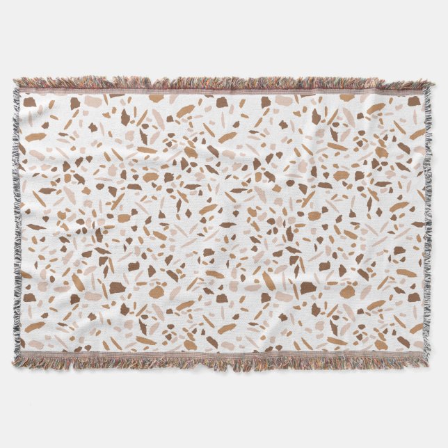 Cobertor Terrazzo Marrom Bege e Branco   (Frente)