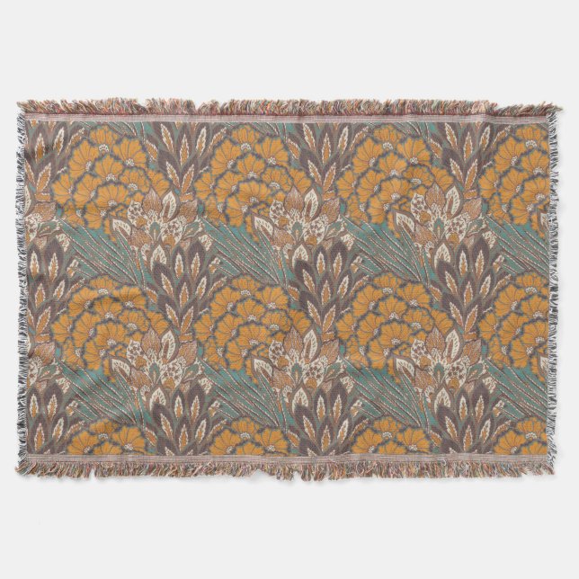 Cobertor Teste padrão abstrato da pena do pavão (Frente)