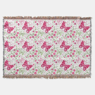 Cobertor Teste padrão branco floral