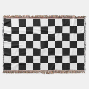 Cobertor Teste padrão Checkered preto e branco do tabuleir