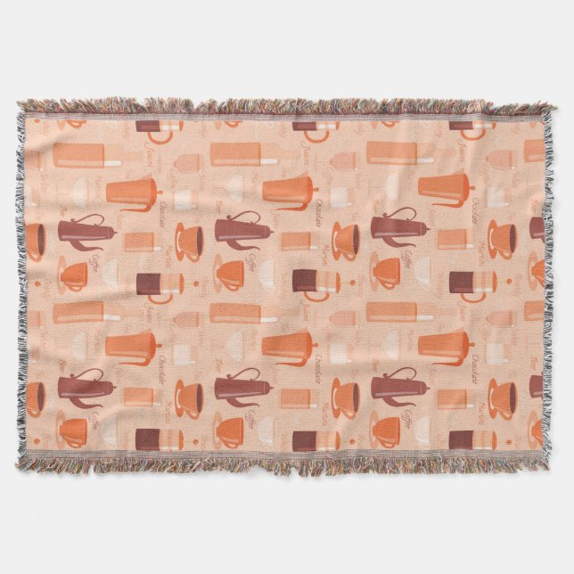 Cobertor Teste padrão com bebidas e texto (Frente)