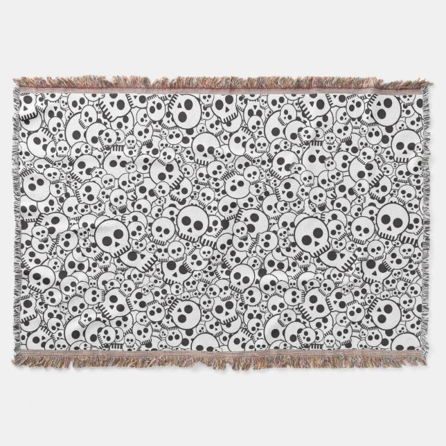 Cobertor Teste padrão com crânios (Frente)