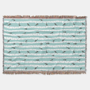 Cobertor Teste padrão com pássaros e árvores