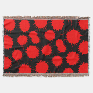 Cobertor Teste padrão da mancha - vermelho no preto
