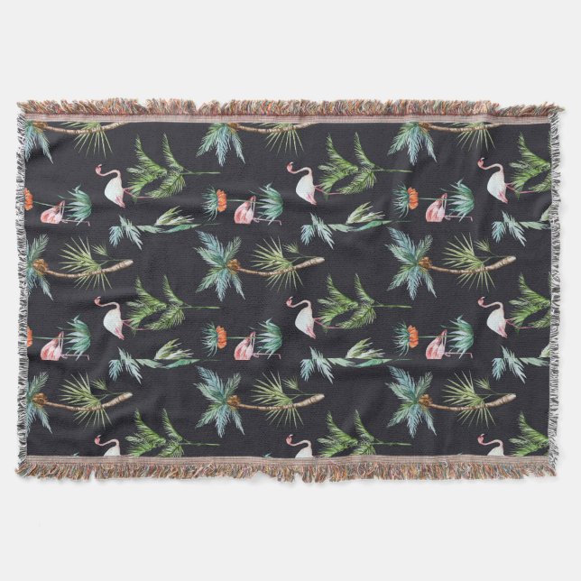 Cobertor Teste padrão da palma da aguarela (Frente)