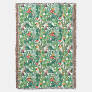 Cobertor Teste padrão do cacto da aguarela