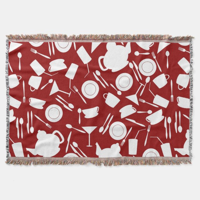 Cobertor Teste padrão dos elementos da cozinha (Frente)