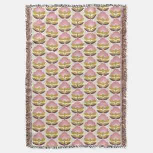 Cobertor Teste padrão floral cor-de-rosa & roxo retro