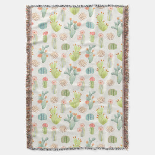 Cobertor Teste padrão Pastel macio do cacto & do Succulent