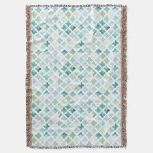 Cobertor Teste padrão pintado mão de turquesa