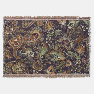 Cobertor Têxtil Colorido de Paisley: Design de Vintagem Étn