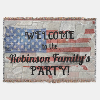 Cobertor Texto da Caligrafia do Muro de Sinalizador Patriót