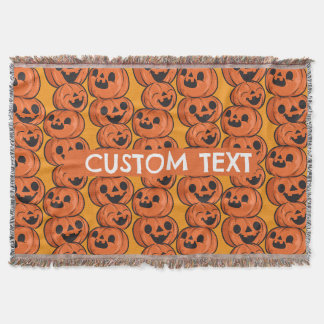 Cobertor Texto Personalizado Abóbora Feliz Halloween Person