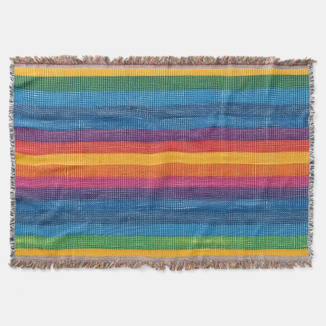 Cobertor Textura Colorida de Rastilho Faux Denim (Frente)