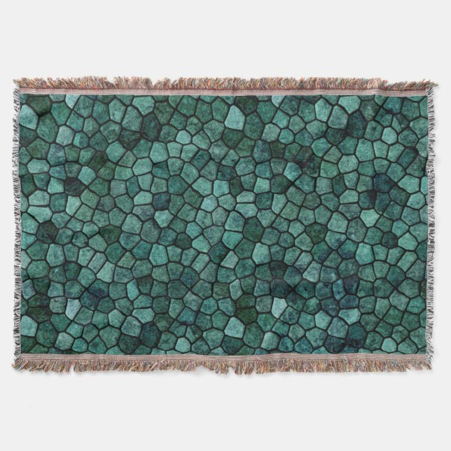 Cobertor Textura de Crosta de Mosaico Oceânico Padrão Abstr (Frente)