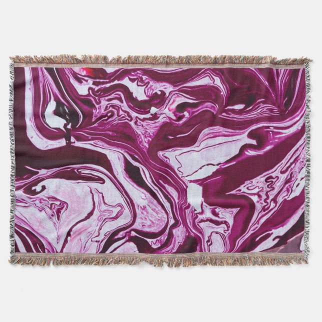 Cobertor Textura de mármore magenta: arte Abstrato de fluid (Frente)