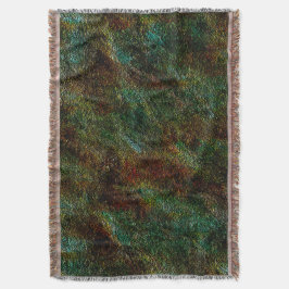 Cobertor Textura de parede esmerilada, em cor verde e coral