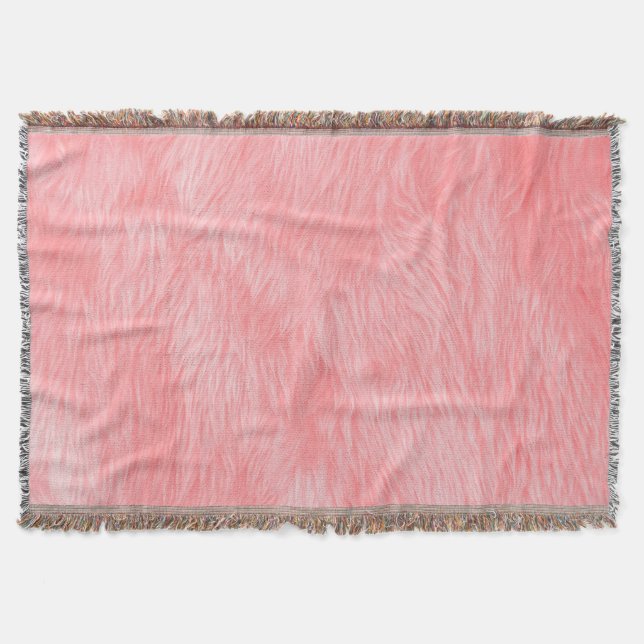 Cobertor Textura de pele de lã rosa macia (Frente)