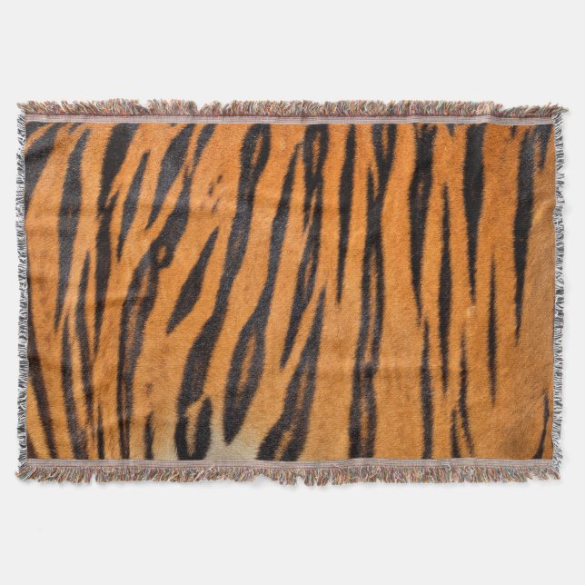 Cobertor Textura realista da pele do tigre. (Frente)