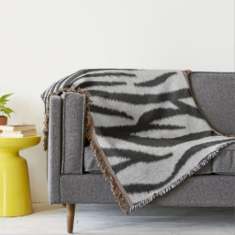 Cobertor Textura Realista de Zebra Negra e Branca