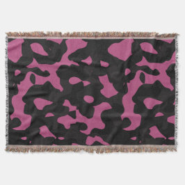 Cobertor Textured pink and black camo abstract