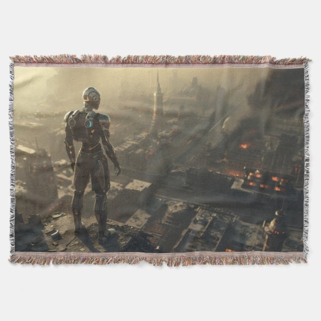 Cobertor The Ascendant Guardian: Cyberpunk Sci Fi Art (Frente)