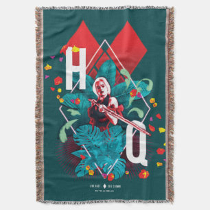 Cobertor The Suicide Squad Harley Quinn Floral Diamond