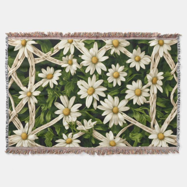 Cobertor Throw Blanket  Eternal Blossom Wicker Weave Throw (Frente)