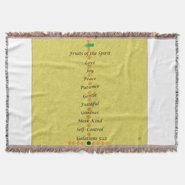 Cobertor Throw Blanket   Fruits of the Spirit  (Frente)