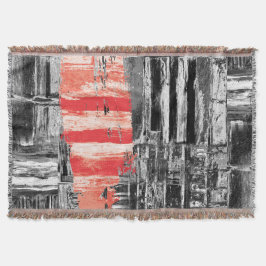 Cobertor Throw Blanket – Red Pulse Abstract Design