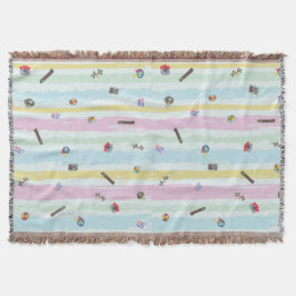Cobertor Throw Blanket – Sports & Stripes Pastel Racing 