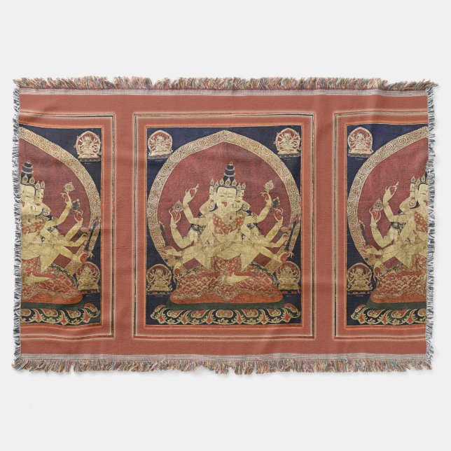 Cobertor Tibetano Thangka de Guhyasamaja Akshobhyavajra (Frente)