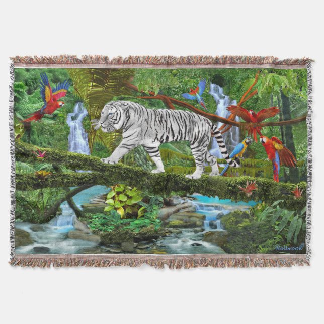 COBERTOR TIGRE BRANCO DA JUNGLE MÍSTICA (Frente)