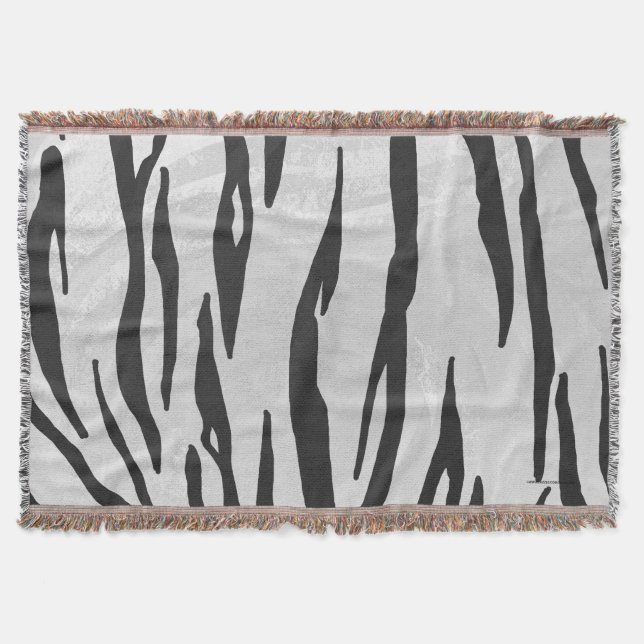 Cobertor Tigre Impressão preto e branco (Frente)