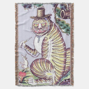 Cobertor Tigre Minhwa com Coelhos e Cachimbo