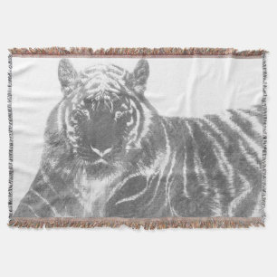 Cobertor Tigre Preto e Branco