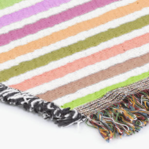 Cobertor Tiras de giz - Creme e várias cores