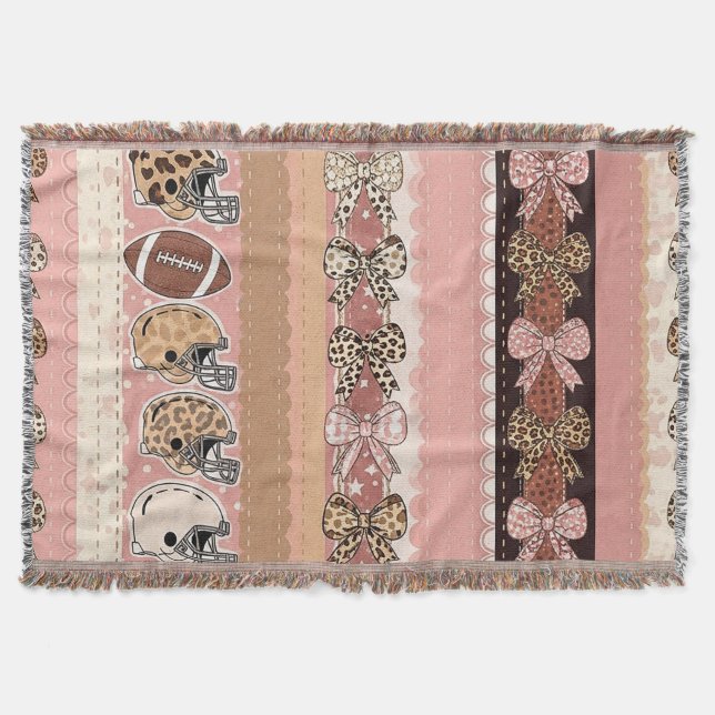 Cobertor Toalha de Futebol Coquette com Estampa de Leopardo (Frente)