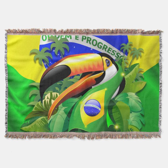 Cobertor Toco Toucan com bandeira do Brasil (Frente)