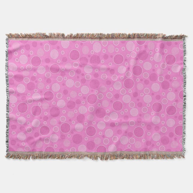 Cobertor Toneladas rosa lilás com bolinhas em retro sessent (Frente)