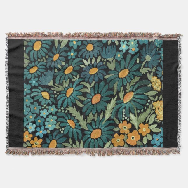 Cobertor Torres de aquarela azuis (Frente)