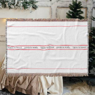 Cobertor Tradicional francês Joyeux Noël Stripe Natal