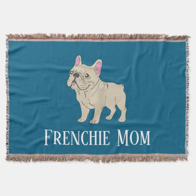Cobertor Travesseiro de Arremesso para Mãe Frenchie (Frente)